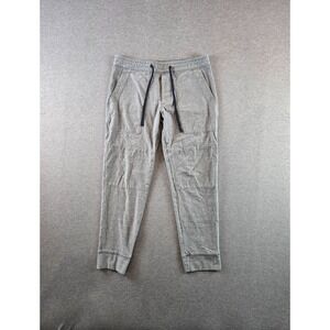 James Perse Pants Men's 1 Small Gray Straight Leg Rigid Cotton Jersey Drawstring